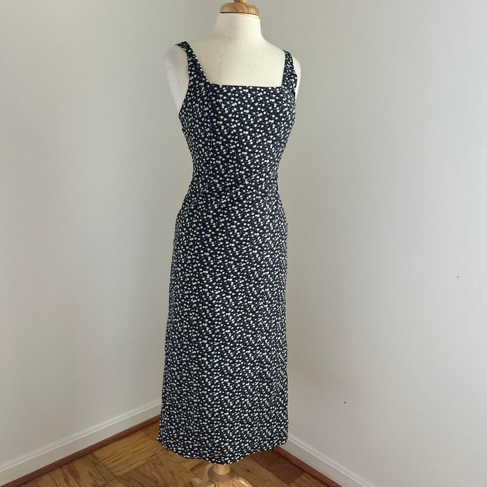 Abercrombie & Fitch Navy & White Floral Bodycon Maxi Dress